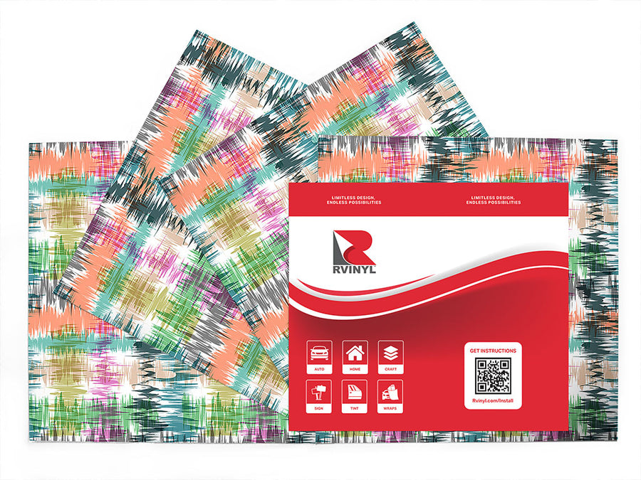 colorful radiowaves abstract geometric Craft Vinyl Sheet Pack