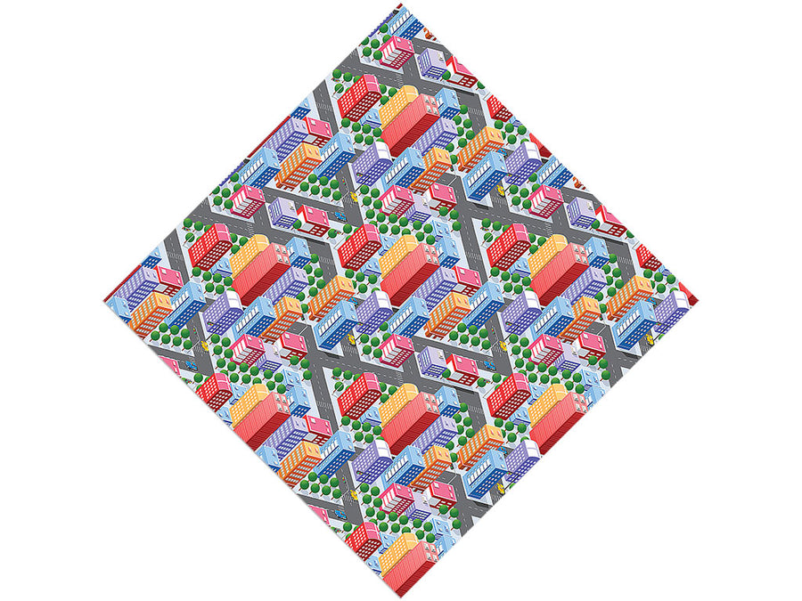 Commuting Downtown Cityscape Vinyl Wrap Pattern