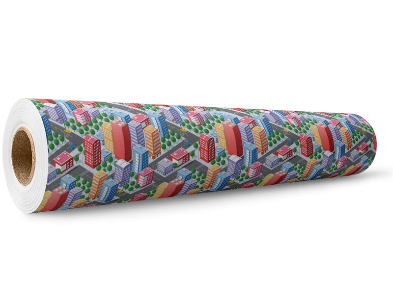 Commuting Downtown Cityscape Wrap Film Wholesale Roll~Rwraps Series 914 Digitally Printed Vinyl Roll~5