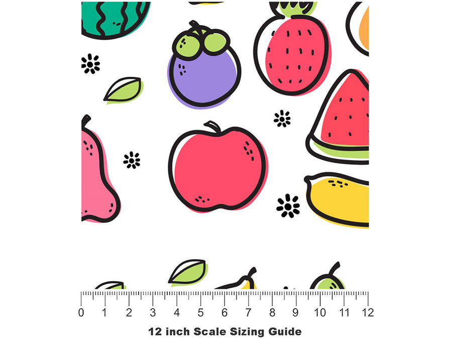 Company-Wide Mixer Fruit Vinyl Film Pattern Size 12 inch Scale~Rwraps Company-Wide Mixer Fruit Sizing Chart~2