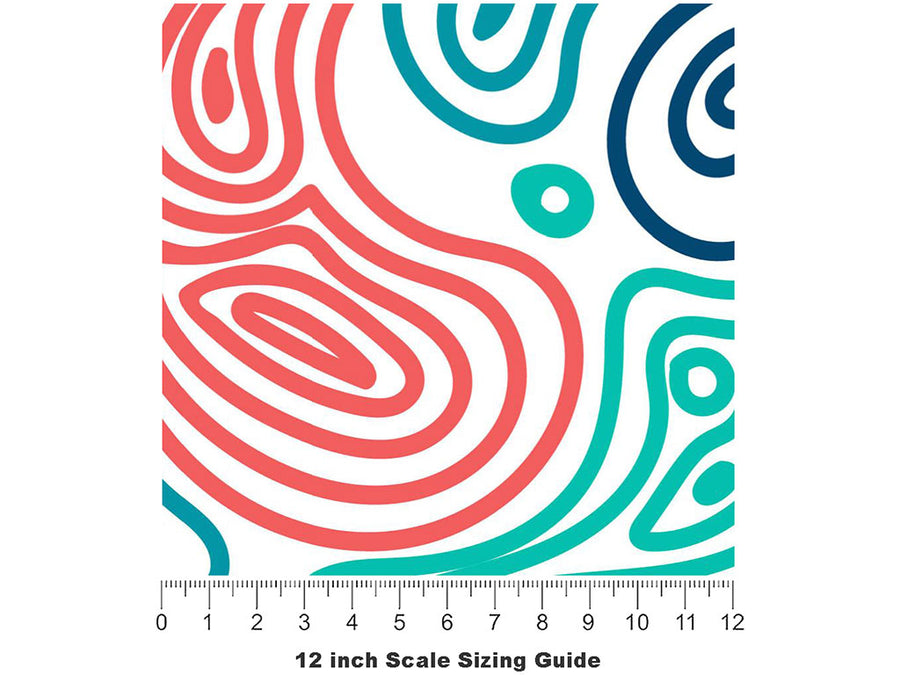 Concentric Cobblestone Vinyl Film Pattern Size 12 inch Scale~Rwraps Concentric Cobblestone Sizing Chart~3