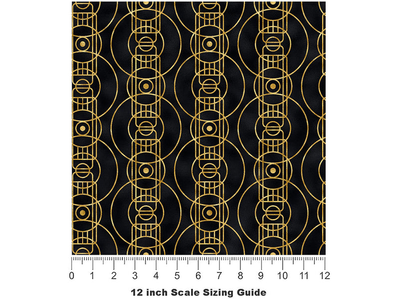 Concentric Circles Art Deco Vinyl Film Pattern Size 12 inch Scale~Rwraps Concentric Circles Art Deco Sizing Chart~2