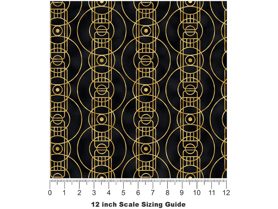Concentric Circles Art Deco Vinyl Film Pattern Size 12 inch Scale~Rwraps Concentric Circles Art Deco Sizing Chart~2