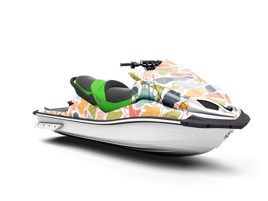 Concentric Rainbow Cobblestone Jet Ski Vinyl Customized Wrap