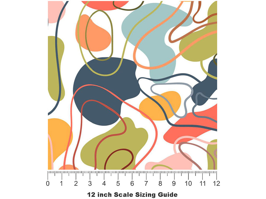 Concentric Rainbow Cobblestone Vinyl Film Pattern Size 12 inch Scale~Rwraps Concentric Rainbow Cobblestone Sizing Chart~3