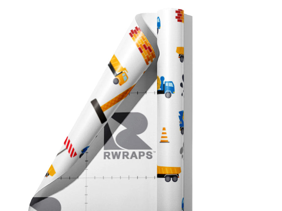 Construction Time Cityscape Wrap Film Sheets~Rwraps Series 914 Construction Time Cityscape Scrolled Sheet~4