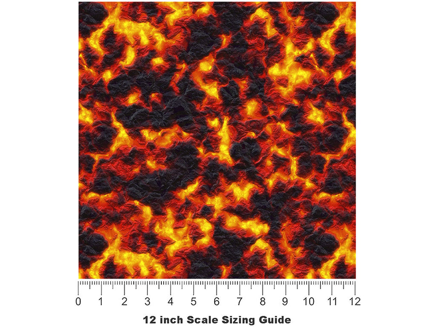 Convergent Boundaries Lava Vinyl Film Pattern Size 12 inch Scale~Rwraps Convergent Boundaries Lava Sizing Chart~2