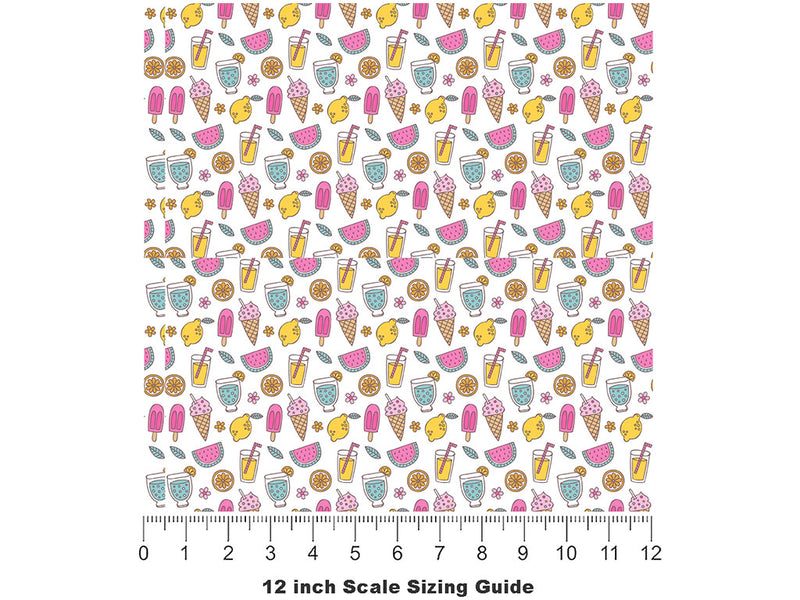 Cool Down Summertime Vinyl Film Pattern Size 12 inch Scale~Rwraps Cool Down Summertime Sizing Chart~2