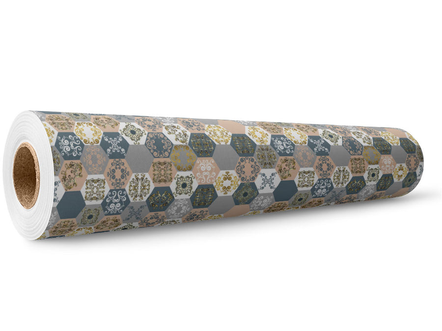 Cool Hexagonal Tile Wrap Film Wholesale Roll~Rwraps Series 914 Digitally Printed Vinyl Roll~5