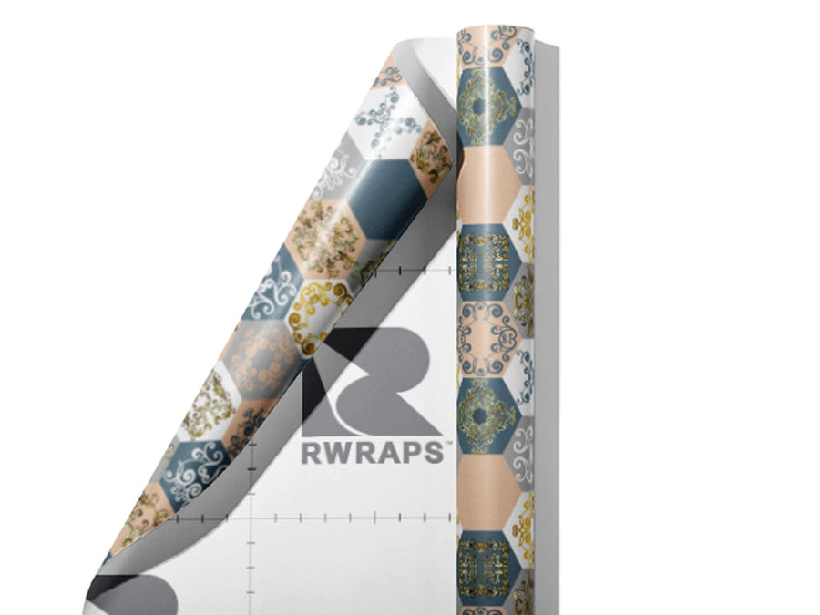 Cool Hexagonal Tile Wrap Film Sheets~Rwraps Series 914 Cool Hexagonal Tile Scrolled Sheet~4