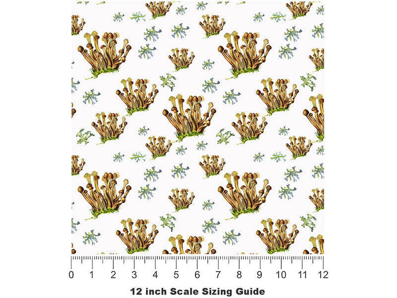 Coprinellus Micaceous Mushroom Vinyl Film Pattern Size 12 inch Scale~Rwraps Coprinellus Micaceous Mushroom Sizing Chart~2