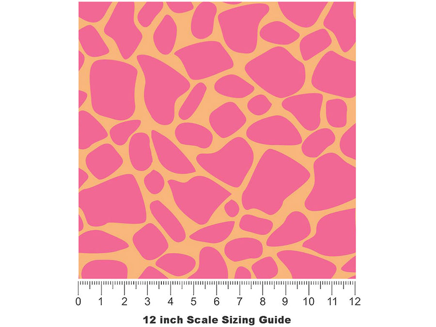 Coral Cobblestone Vinyl Film Pattern Size 12 inch Scale~Rwraps Coral Cobblestone Sizing Chart~3