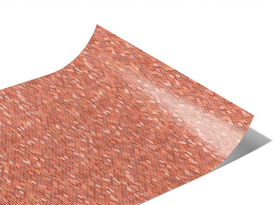 Coral Pink Brick Vinyl Wraps~Rwraps Series 914 Digitally Printed Vinyl Wrap~1