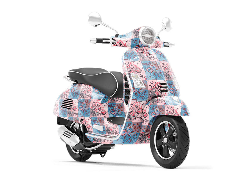 Cornflower Tile Vespa Scooter Wrap Film