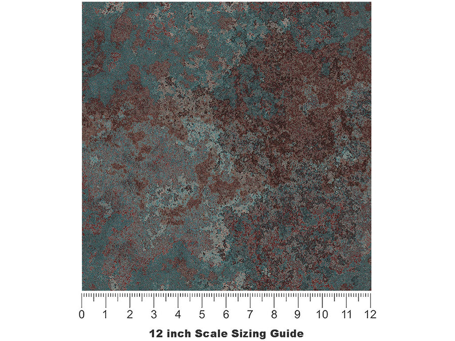 Corroded Sea Rust Vinyl Film Pattern Size 12 inch Scale~Rwraps Corroded Sea Rust Sizing Chart~3