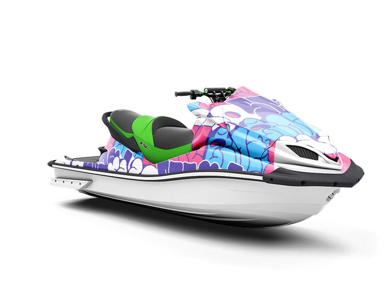 Cotton Candy Bubbled Graffiti Jet Ski Vinyl Customized Wrap