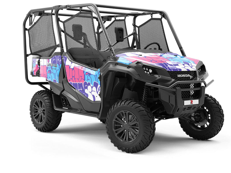 Cotton Candy Bubbled Graffiti Utility Vehicle Vinyl Wrap