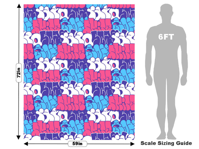 Cotton Candy Bubbled Graffiti Vehicle Wrap Scale~Rwraps Series 914 Cotton Candy Bubbled Graffiti Measurements~2