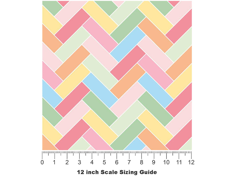 Cotton Candy Brick Vinyl Film Pattern Size 12 inch Scale~Rwraps Cotton Candy Brick Sizing Chart~3
