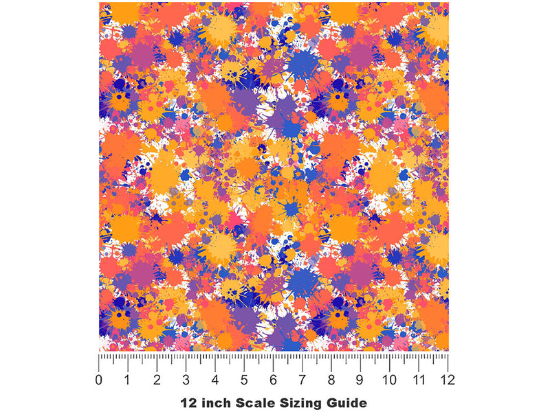 Country Fair Paint Splatter Vinyl Film Pattern Size 12 inch Scale~Rwraps Country Fair Paint Splatter Sizing Chart~2