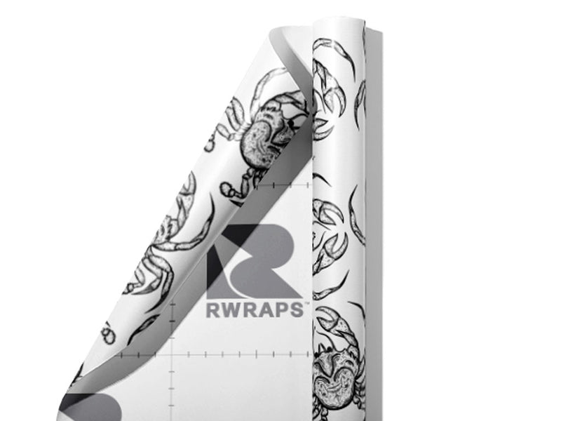 Crabby Mood Marine Life Wrap Film Sheets~Rwraps Series 914 Crabby Mood Marine Life Scrolled Sheet~3