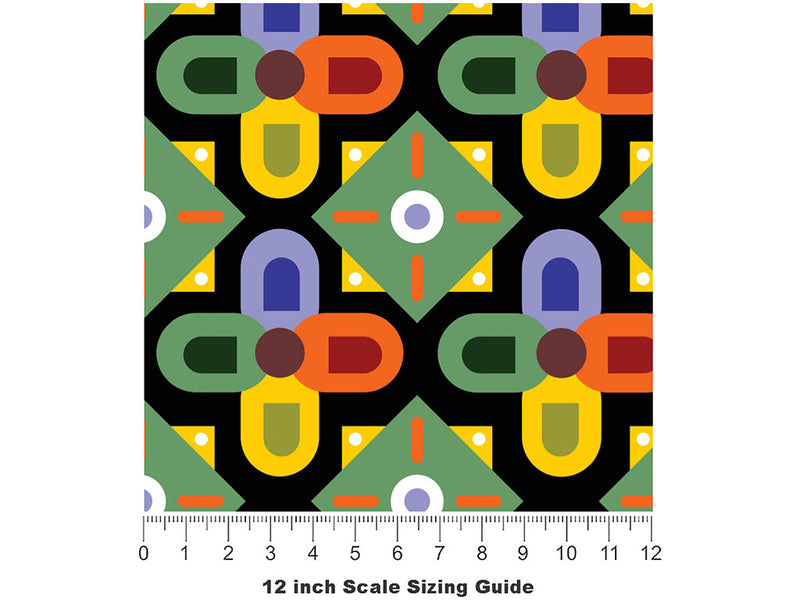 Crayon Creation Art Deco Vinyl Film Pattern Size 12 inch Scale~Rwraps Crayon Creation Art Deco Sizing Chart~2