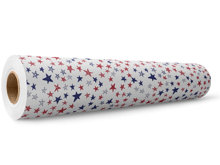 Crayon Stars Americana Wrap Film Wholesale Roll~Rwraps Series 914 Digitally Printed Vinyl Roll~5