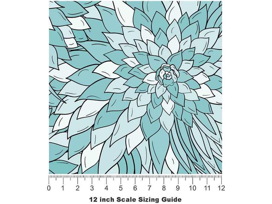 Crazy Chlorokinesis Floral Vinyl Film Pattern Size 12 inch Scale~Rwraps Crazy Chlorokinesis Floral Sizing Chart~2