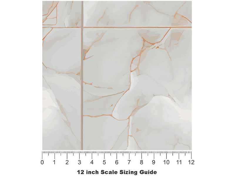 Cream Deviations Tile Vinyl Film Pattern Size 12 inch Scale~Rwraps Cream Deviations Tile Sizing Chart~3