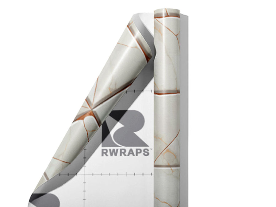Cream Square Tile Wrap Film Sheets~Rwraps Series 914 Cream Square Tile Scrolled Sheet~4