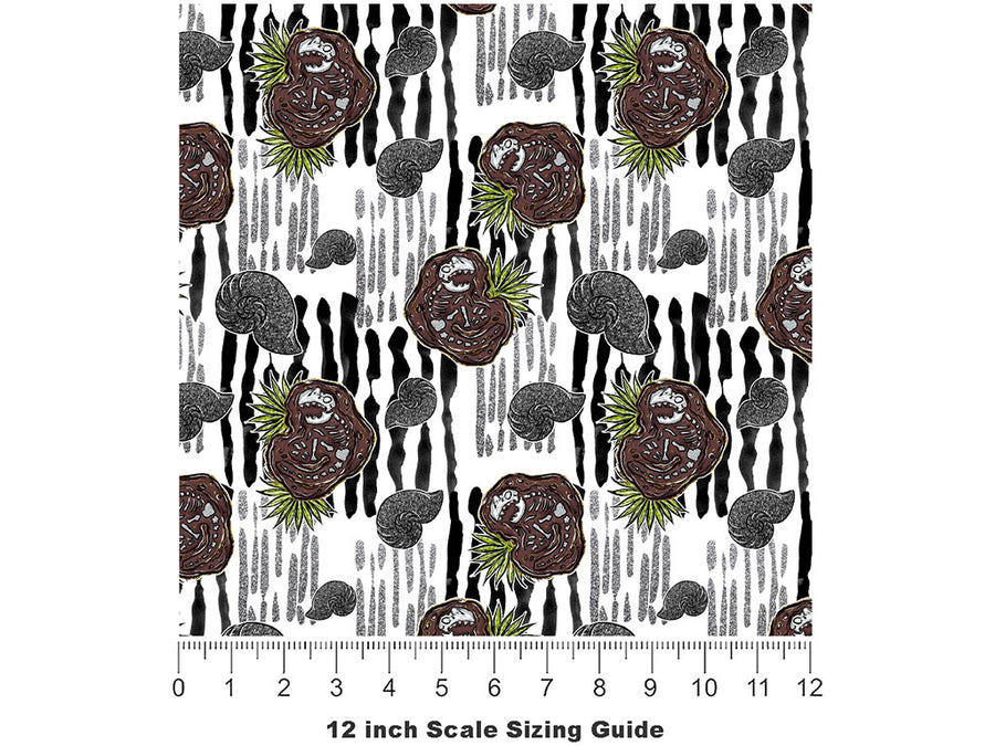 Cretaceous Catacomb Dinosaur Vinyl Film Pattern Size 12 inch Scale~Rwraps Cretaceous Catacomb Dinosaur Sizing Chart~2