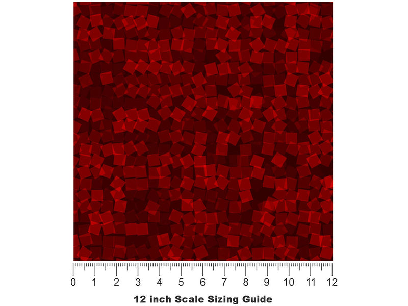 Crimson Lady Pixel Vinyl Film Pattern Size 12 inch Scale~Rwraps Crimson Lady Pixel Sizing Chart~2