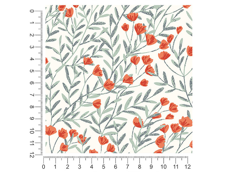 crimson meadow floral 1ft x 1ft Craft Sheets