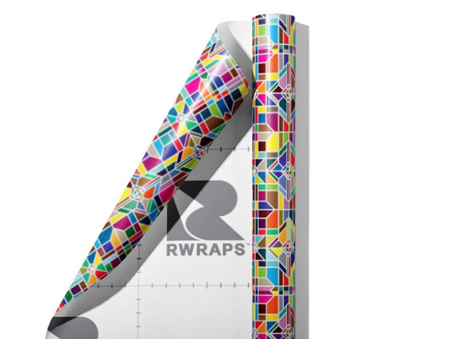 Crisp Window Stained Glass Wrap Film Sheets~Rwraps Series 914 Crisp Window Stained Glass Scrolled Sheet~3