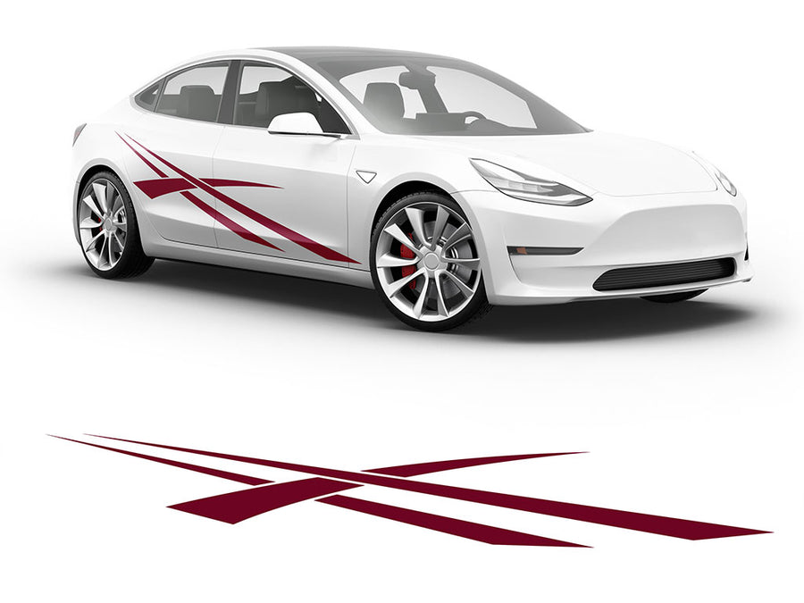 3M Burgundy Cross Rally Body Graphic~Full Side Auto Decal Kit~0