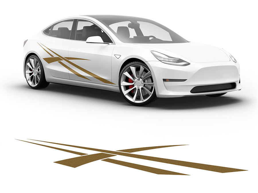 3M Gold Cross Rally Body Graphic~Full Side Auto Decal Kit~0
