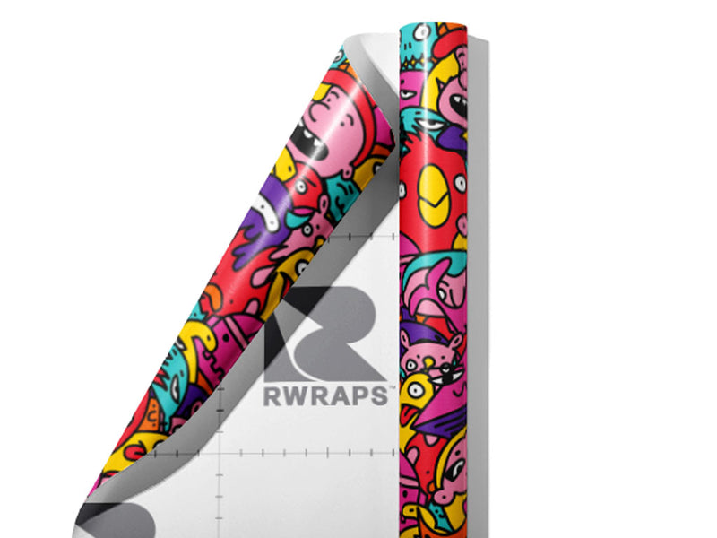 Cultural Exchange Sticker Bomb Wrap Film Sheets~Rwraps Series 914 Cultural Exchange Sticker Bomb Scrolled Sheet~4