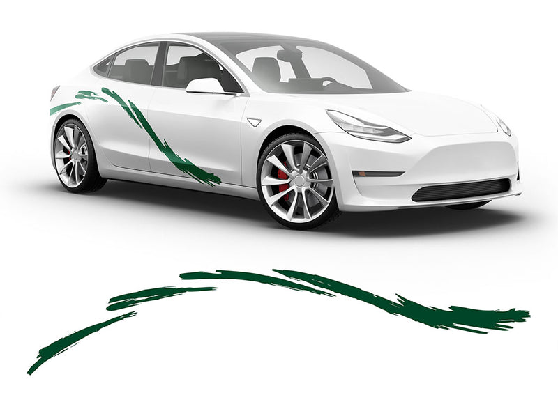 3M Dark Green Curves Body Graphic~Full Side Auto Decal Kit~0