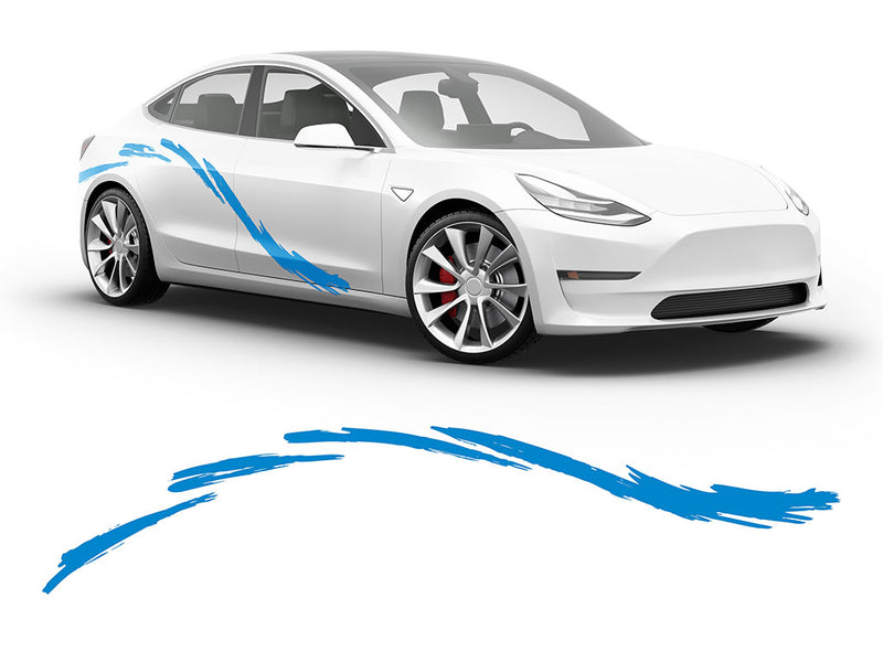 3M Light Blue Curves Body Graphic~Full Side Auto Decal Kit~0