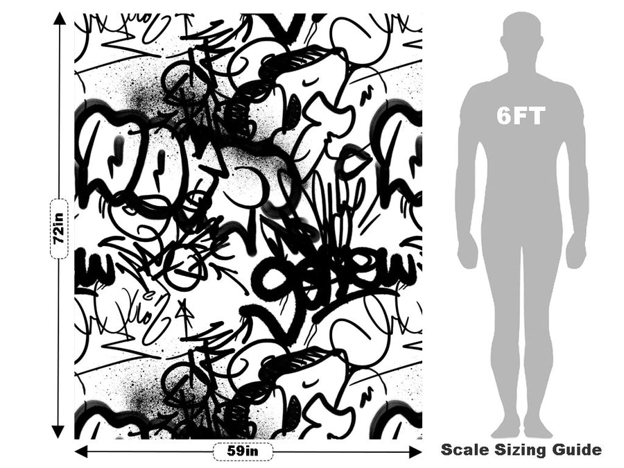 Cut and Run Graffiti Vehicle Wrap Scale~Rwraps Series 914 Cut and Run Graffiti Measurements~1
