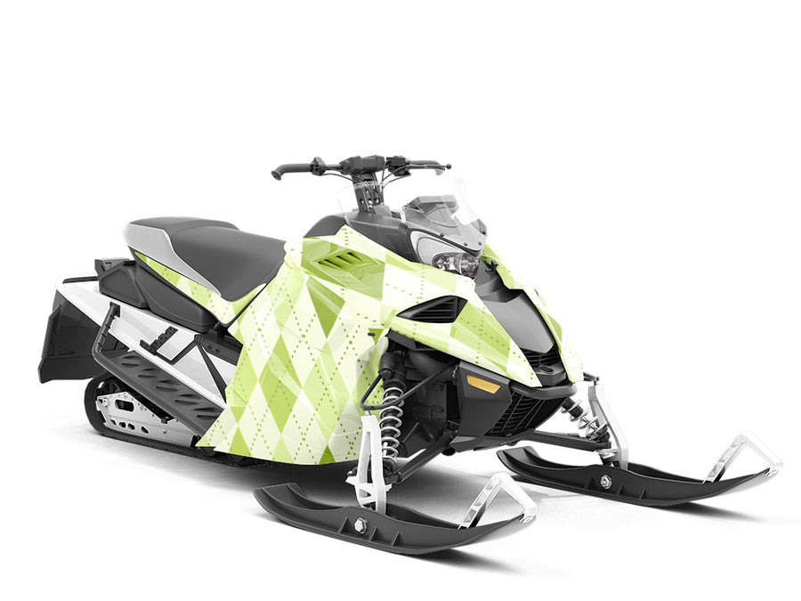 Cut the Grass Argyle Custom Wrapped Snowmobile