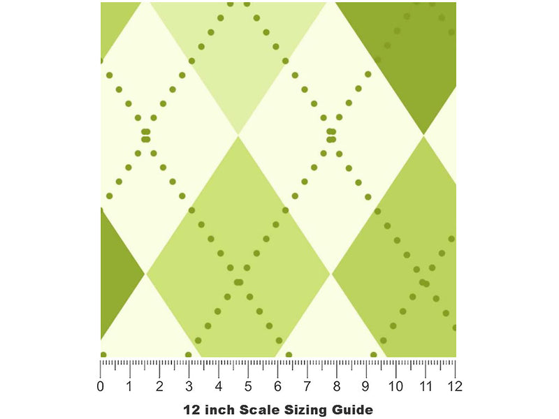 Cut the Grass Argyle Vinyl Film Pattern Size 12 inch Scale~Rwraps Cut the Grass Argyle Sizing Chart~2