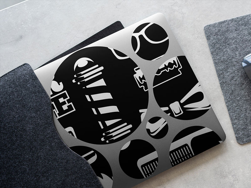 cut up barber shop DIY Laptop Stickers