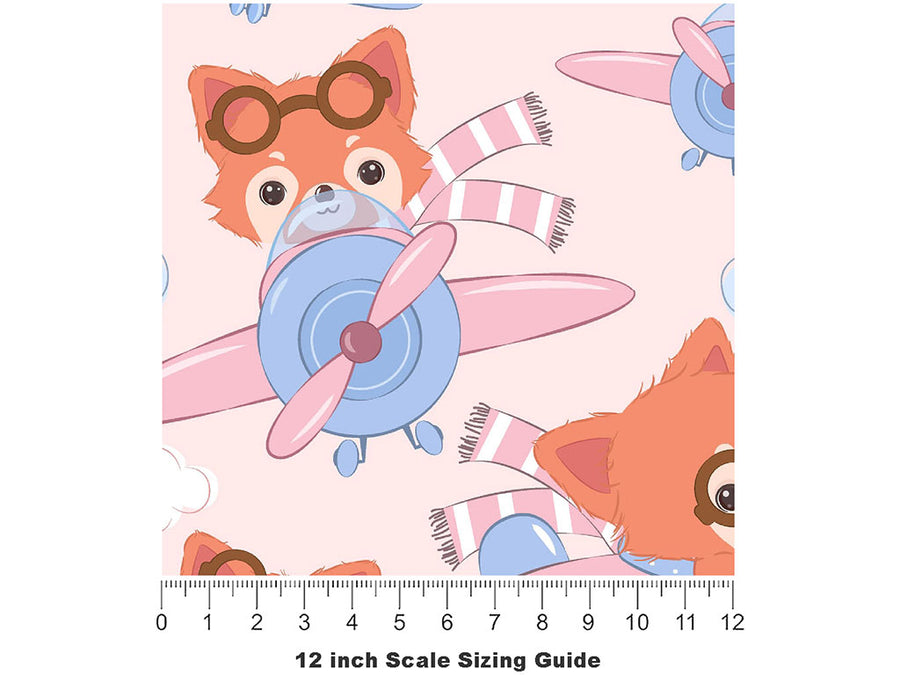 Cute Aviators Animal Vinyl Film Pattern Size 12 inch Scale~Rwraps Cute Aviators Animal Sizing Chart~2