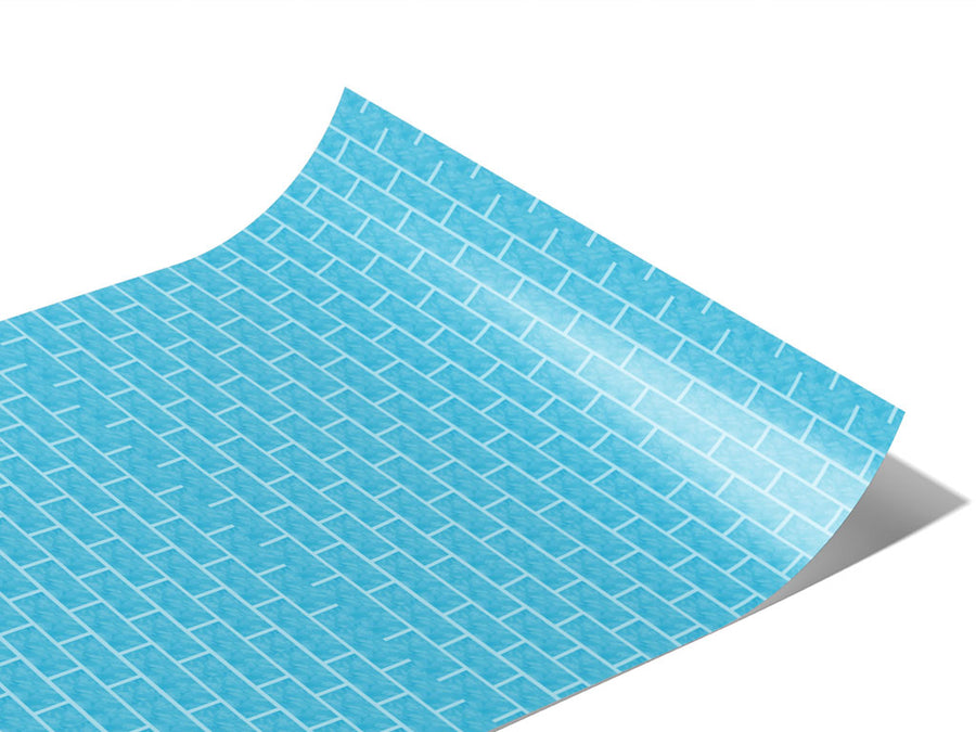 Cyan Brick Vinyl Wraps~Rwraps Series 914 Digitally Printed Vinyl Wrap~1
