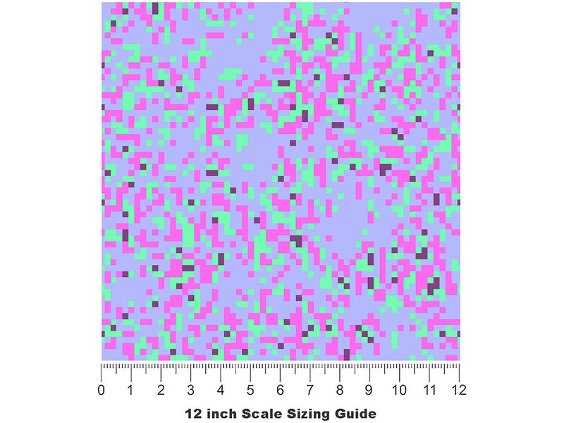 Cyber Grapes Pixel Vinyl Film Pattern Size 12 inch Scale~Rwraps Cyber Grapes Pixel Sizing Chart~2