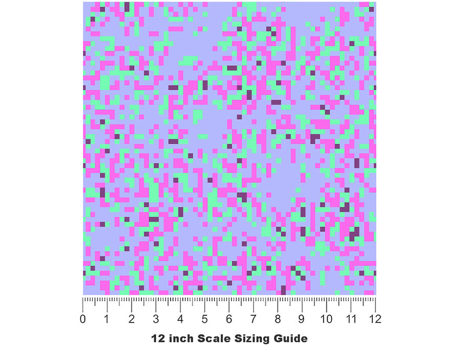 Cyber Grapes Pixel Vinyl Film Pattern Size 12 inch Scale~Rwraps Cyber Grapes Pixel Sizing Chart~2