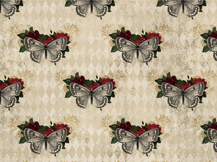 Damask Moths Gothic Vinyl Wrap Pattern~Rwraps Series 914 Digitally Printed Vinyl Wrap~0