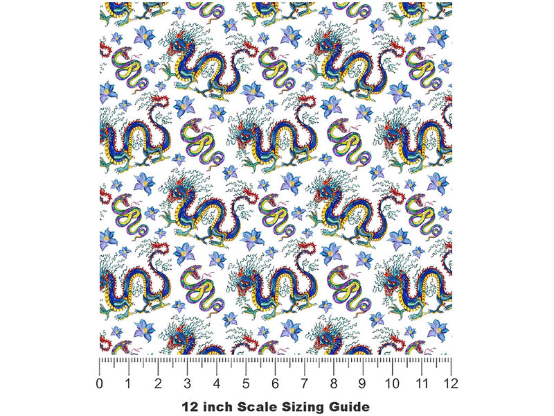 Dancing Serpents Mystic Vinyl Film Pattern Size 12 inch Scale~Rwraps Dancing Serpents Mystic Sizing Chart~2