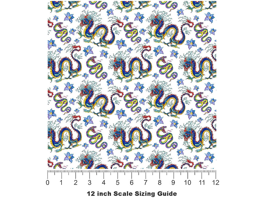 Dancing Serpents Mystic Vinyl Film Pattern Size 12 inch Scale~Rwraps Dancing Serpents Mystic Sizing Chart~2